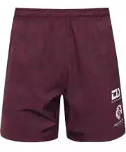 Manly Sea Eagles 2024 NRL Mens Maroon Alternate Gym Short Zip Pockets S-7XL