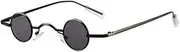 [YaptheS] Retro Mini Sunglasses, 1PC Round Men Women Metal Frame Small Round Frame Sun Glasses, Color Lens Sun Glasses, Women Small Hippie Round Glasses