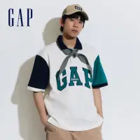 在飛比找momo購物網優惠-【GAP】男裝 Logo印花短袖POLO衫-米白色(8909