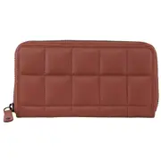 Pierre Cardin Italian Pleated Leather Ladies Zip Wallet - Rose