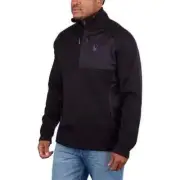 NWT! Spyder Men's 1/4 Quarter Zip Outbound Jacket Pullover Sweater, Black/Gray