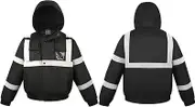 SKSAFETY High Visibility Reflective Hoodies for Men, Class 3 Safety Sweatshirts with Pockets, Work Construction Safety Hoodie, Hi Vis Pullover Yellow Sweatshirt with Black Bottom