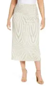 AFRM Skirt Womens 1X Nude Placement Zebra Felix Print Pull On