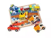 Melissa & Doug Construction Vehicles Wooden Chunky Puzzle Toddler (6 pcs)