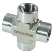 Threaded NPT Cross | FNPT 3/8 inch - SS316 (3 Pack)