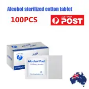 AU 100X Medi Alcohol Pads Wipes Swabs Sterile 75% Alcohol Skin Swab Prep Pads