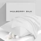 ® Pure Mulberry Silk Pillowcases Set of 2, Queen Size Silk Pillow Cases - Gra...