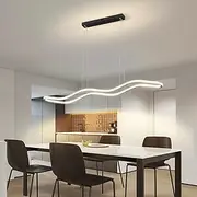 Pendant Light Wave-Shape Dining Table Ceiling Hanging Lamps Modern LED Chandelier Ceiling Lights Fixture Simple Decor Suspended Lamp for Dining Room 100cm 220-