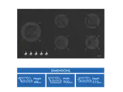 Smeg 90cm Gas on Glass Cooktop