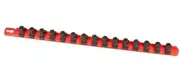 Ernst 8401M 18" Magnetic Socket Organizer Rail w/ 18 3/8" Twist Lock Clips - Red