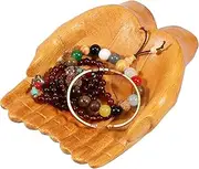 AwObEpl Wood Carved Hand Decorative Bowl for Entryway Table Aesthetic Crystal Stones Hand Holder Versatile Crystal Offering Hand Sculpture for Office Living Room