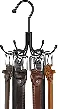 HOMEBROS Belt Hanger, Metal Belt Rack Holder, 360° Rotatable, Maximum 24 Storage Capacity, Black, 1 Pcs