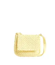 BOTTEGA VENETA Cobble Mini $3900 Chamomile Leather Shoulder Bag New