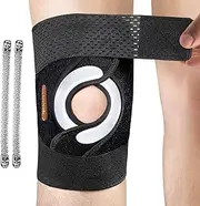 Lightweight & Breathable Knee Braces for Knee Pain Women Men, Knee Brace with Side Stabilizers for Meniscus Tear, MCL, ACL, Arthritis, Knee Support with Adjustable Straps (Black, L)