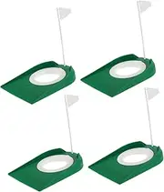 UPKOCH 4pcs Golf Putting Disc Golf Practice Equipment Home Golf Training Portable Putting Cup Outdoor Golf Practice Tool Putt Out Putting Mat Golf Hole Cup Flag Green Plastic re-usable