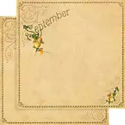 Graphic 45 Place in Time Collection 12" Scrapbook Paper September Foundation 5 p