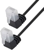 Cablecc Ultra Slim Cat6 Ethernet Cable RJ45 Up Angled 25cm UTP Network Cable Patch Cord 90 Degree Cat6a LAN for Laptop Router TV Box