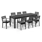 Santorini 8 Seater Outdoor Rectangle Aluminium Dining Table And Chairs