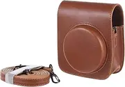 BLBMTCBCAG Vintage PU Camera Bag Camera Protective Case Bag Protective Case with Camera Strap Fit for Fujifilm Fit for Instax Mini 90 Fit for Instant Film Camera Protection(Brown)
