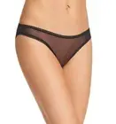 On Gossamer L68936 Women's Black Mesh Low-Rise Bikini Panty Size M