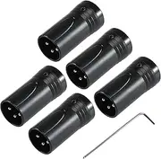 Pro-C DIY Low Profile XLR Gold 3 Pin 90 Degree Right Angle Rotateable XLR Male Connectors with Wrench for Audio Microphone - 5 Pack