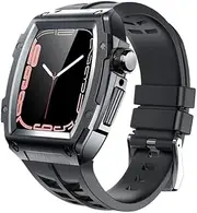 [CEKGDB] Aluminum Alloy Luxury Modification Kit For Apple Watch Band Case 45mm Metal Rubber Strap Accessories for IWatch Series 7 6 SE 5