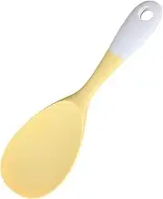 Silicone Rice Paddle, Non Stick Rice Spoon Heat Resistant Spatula Kitchen Gadge Cooking Utensil Spoons Cooker Spoon for Salads Mashed Potato (Yellow)
