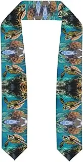 [SKKNT] Lord Howe Island Sea Turtle Print Graduation Shawl Stole For Academic Commencements Honor Sash Congratulations Gift