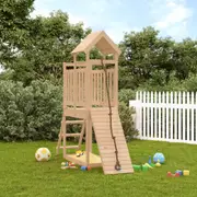 Playhouse with Climbing Wall Solid Wood Pine vidaXL