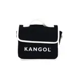 KANGOL 側背帆布包 掀蓋式 黑色/白色滾邊 62251711 20 NOK50