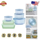 6-Pack Tinted Glass Food Storage Containers | BPA-Free Lids & Air-Tight Design