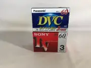 Panasonic DVC Mini Video Cassette Tapes 90 Mins 3Pac & Sony DV 3Pac Set Lot