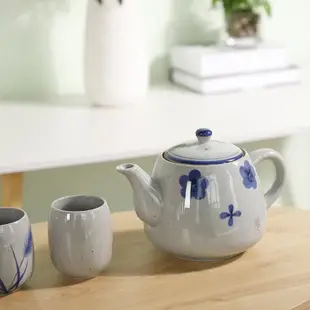 “正品”陶瓷手柄式大茶壺 復古手繪青花瓷耐高溫泡茶壺1升餐廳茶水家用壺