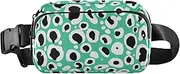 [Amooorous] Black and Green Leopard Print Stylish Crossbody Bag Waist Packs for Men Women Waterproof Crossbody Bag Anti Theft Waist Pack with Adjustable Strap for Travel Running Hiking, Black and green leopard