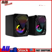 2X RGB USB Speakers Computer Speaker Sound Stereo For PC Notebook Desktop Laptop