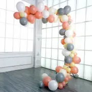110 Peach Gray White Balloons Wedding Garland Arch Decorations Tools Kit Set