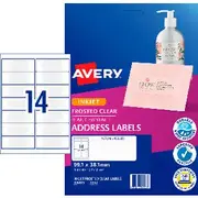 Avery 14UP Inkjet Mailing Labels Clear 25 Sheets