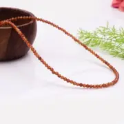 Beautiful Red Hessonite 2-3MM Faceted Round Gemstone Beads Choker Necklace 18"