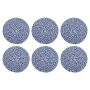Absorbent Drink Coasters, 6Pcs 4.7" Handmade Woven Coaster Cotton Blue White