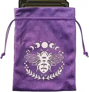 Tarot Card Bag - Velvet Drawstring Storage Bag - Soft Tarot Card Holder, Multifunctional Tarot Accessories, Oracle Cards Jewelry Bags for Christmas