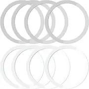 8 Pack Universal Metal Rings Sticker Compatible for Magsafe Magnetic Wireless Charger iPhone 15 14 13 12 Pro Mini Max Galaxy,(NO Magnet) Ultra-Thin Car Charger Conversion Accessories,(Silver,White)