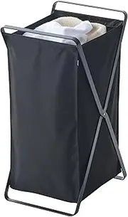 Yamazaki Home Basket-Foldable Storage Organizer | Steel | Laundry Hamper, One Size, Black