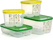 [Tupperware] Fridgesmart 4 Piece Food Storage Container Set, Dishwasher Safe and BPA Free (4 Containers, 4 Lids)