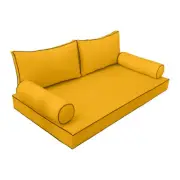 |SLIPCOVER ONLY| S2 Daybed Mattress Bolster Back Covers Contrast Trim Full AD108
