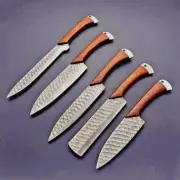CUSTOM HANDMADE CHEF KNIFE SET KITCHEN KNIVES CUTLERY FORGED DAMASCUS STEEL 09