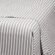 Canningvale Modella Stripe Sheet Set - White, King, 100% Cotton