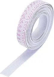 uxcell 26AWG IDC Wire Flat Ribbon Cable 3 m/9.8ft Length 1.3mm Pitch 12 Pin Red and White for JTAG/ISP Connecting