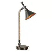 Retro Industrial Bronze Desk Task Lamp | Oxidized Metal Rope