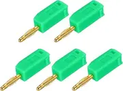 uxcell 5 Pcs 2mm Banana Plugs, 10A 7mm OD 26.5mm Length Speaker Wire Cable Plugs Connectors, Banana Jack Connector for Speaker Wire Audio Cable, Green
