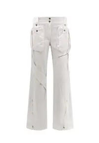 在飛比找ZALORA購物網優惠-Cotton trouser with satin prof
